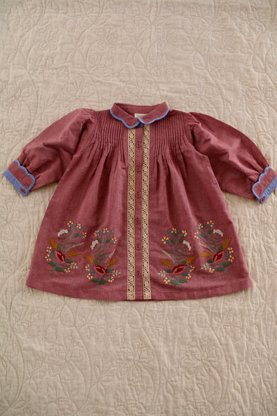 Bonjour Diary Tunic Dress ~ Red Chambray