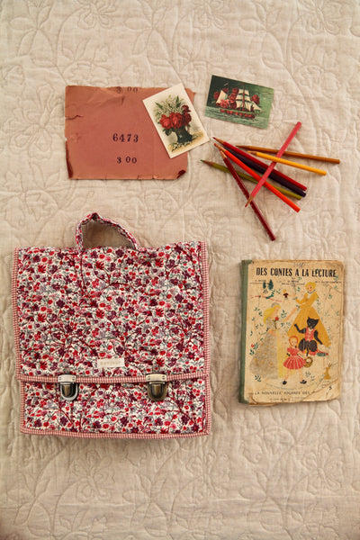Bonjour Diary Quilted School Bag ~ Flowers Field