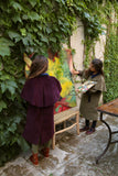 Bonjour Diary Trench Coat ~ Burgundy Corduroy, Navy Collar