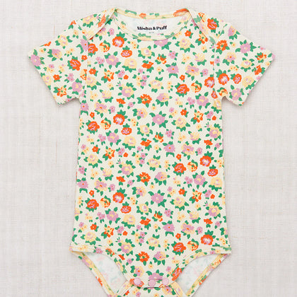 Misha & Puff Short Sleeve Lap Onesie ~ String/Hazy Lilac Brimfield