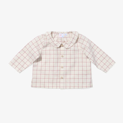Oso & Me Baby Jefferson Shirt ~ Pomegranate Plaid
