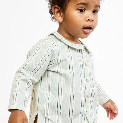 Oso & Me Baby Jefferson Shirt ~ Sage Chevron