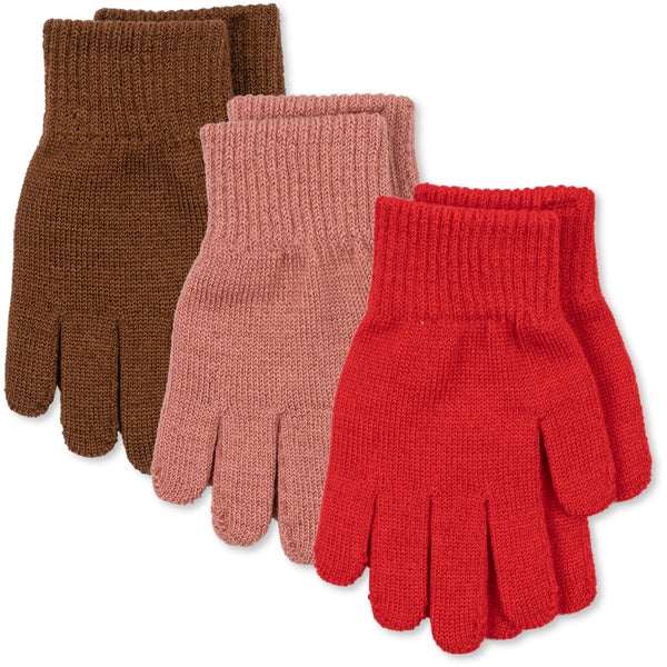 Konges Sloejd Filla Gloves ~ Rose, Pecan, Scarlet