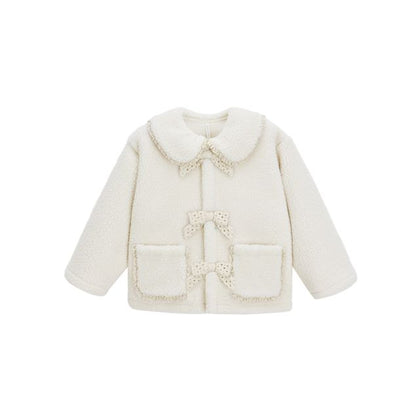 Rylee & Cru Shearling Collared Coat ~ Natural
