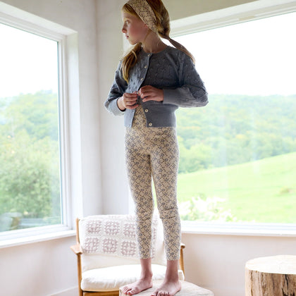 Soor Ploom Stretch Legging ~ Trellis Print, Powder