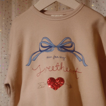 Konges Lou Sweatshirt ~ Heart Glitter