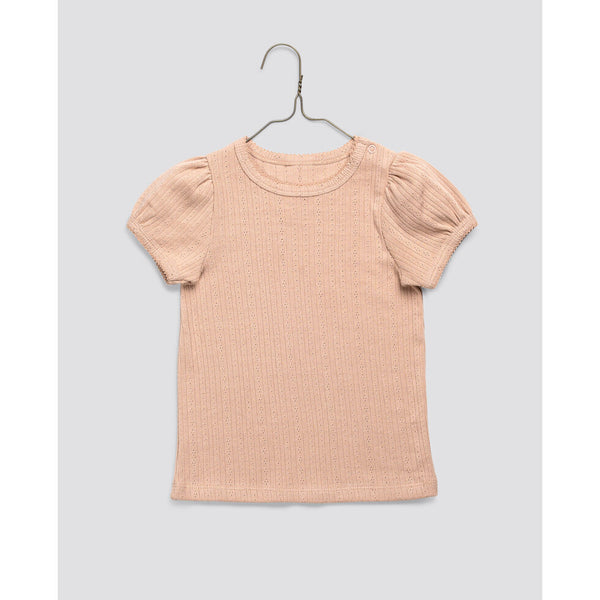 Little Cottons Pointelle T-shirt - Powder