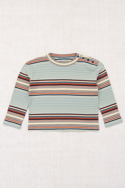 Misha & Puff Long Sleeve Boxy Top ~ Overcast Patio Stripe