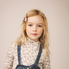 Soor Ploom Snap Turtleneck ~ Trellis Print, Powder