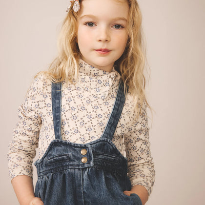 Soor Ploom Snap Turtleneck ~ Trellis Print, Powder