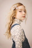 Soor Ploom Snap Turtleneck ~ Trellis Print, Powder