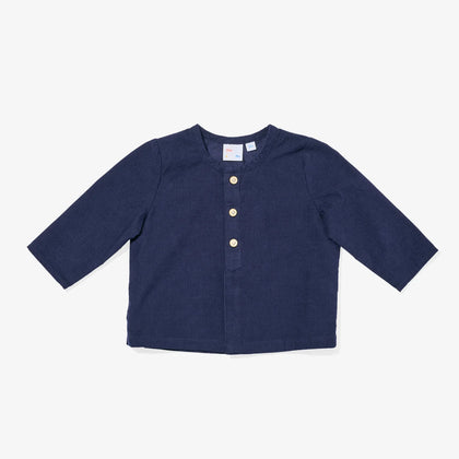 Oso & Me Baby Lupo Shirt ~ Navy Corduroy