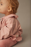 Cozmo Soft Brushed Fleece Baby Cardigan ~ Silver Pink