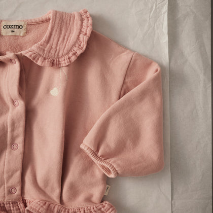 Cozmo Soft Brushed Fleece Baby Cardigan ~ Silver Pink
