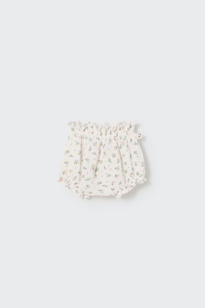 Cozmo Organic Floral Gauze Baby Bloomers ~ Ivory