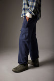 Cozmo Demin Corduroy Cargo Pants ~ Navy Denim