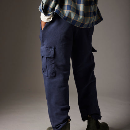 Cozmo Demin Corduroy Cargo Pants ~ Navy Denim