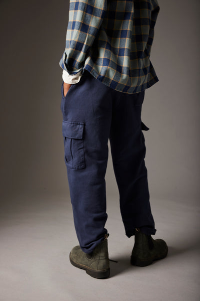 Cozmo Demin Corduroy Cargo Pants ~ Navy Denim