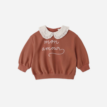 Quincy Mae Collared Sweatshirt ~ Mon Amor