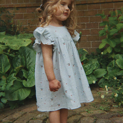 Konges Coco Dress ~ Cherry Blue Coeur