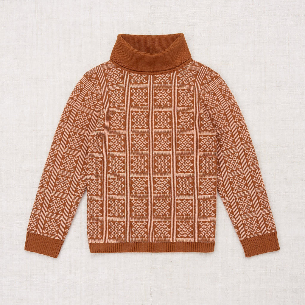 Misha & Puff Izzy Turtleneck ~ Acorn Vintage Grid | Wee Mondine