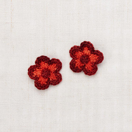 Misha & Puff Medium Flower Clip Set ~ Red Flame