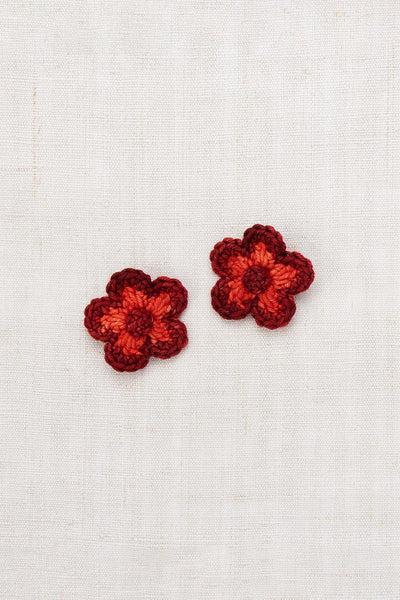 Misha & Puff Medium Flower Clip Set ~ Red Flame