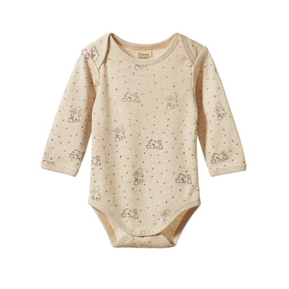 Nature Baby Cotton Long Sleeve Bodysuit ~ Bramble Burrow Print