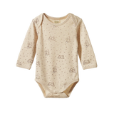 Nature Baby Cotton Long Sleeve Bodysuit ~ Bramble Burrow Print
