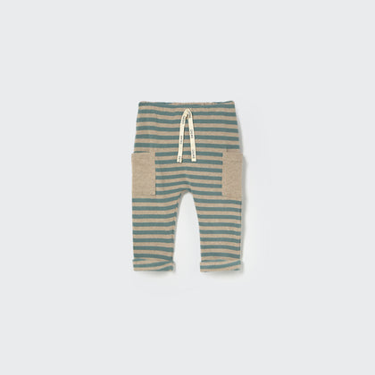 Cozmo Soft Stripe Knit Baby Pants ~ Arctic Blue