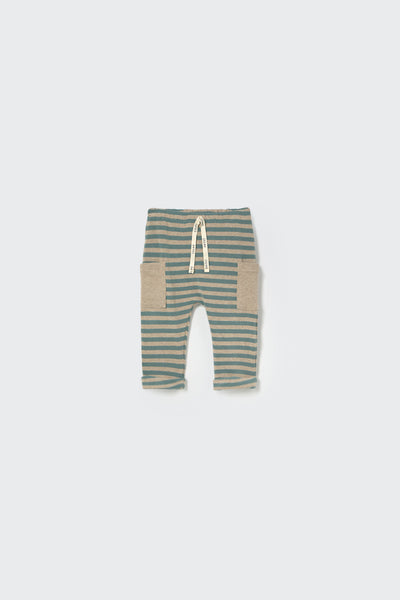 Cozmo Soft Stripe Knit Baby Pants ~ Arctic Blue