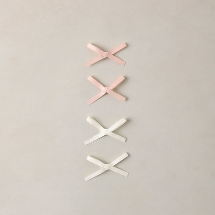 Noralee Mini Velvet Bows ~ Pearl and Ivory