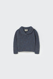 Cozmo Tweed Tricot Collar Sweater ~ Blue Tweed