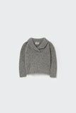 Cozmo Tweed Tricot Collar Sweater ~ Grey Tweed