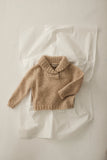 Cozmo Tweed Tricot Collar Baby Sweater ~ Stone