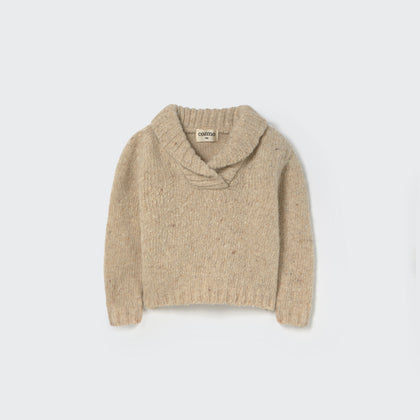 Cozmo Tweed Tricot Collar Sweater ~ Stone Tweed