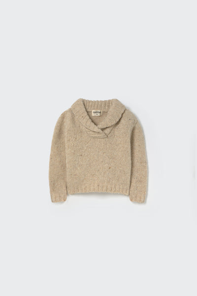 Cozmo Tweed Tricot Collar Sweater ~ Stone Tweed