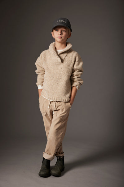 Cozmo Tweed Tricot Collar Sweater ~ Stone Tweed