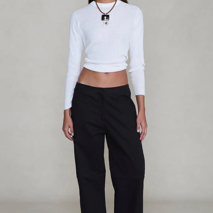 Chan Luu Back Snap Straight Leg Pant ~ Black