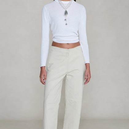 Chan Luu Back Snap Straight Leg Pant ~ Bone