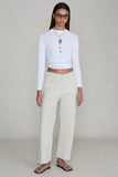 Chan Luu Back Snap Straight Leg Pant ~ Bone