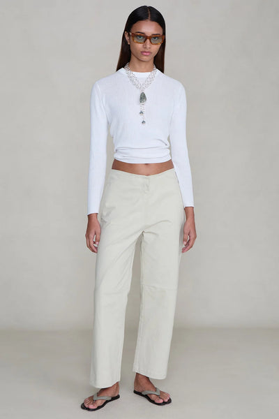 Chan Luu Back Snap Straight Leg Pant ~ Bone