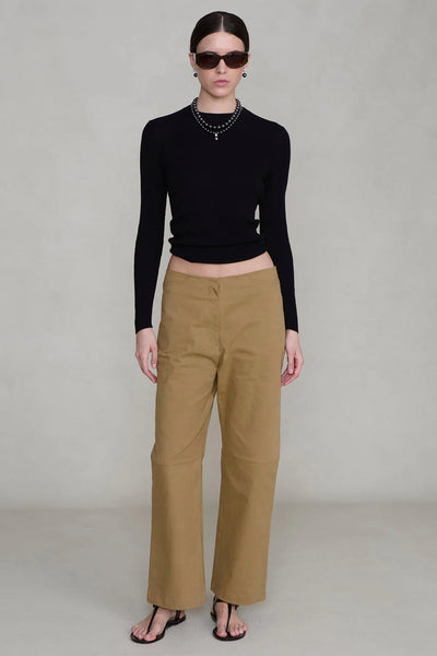 Chan Luu Back Snap Straight Leg Pant ~ Khaki