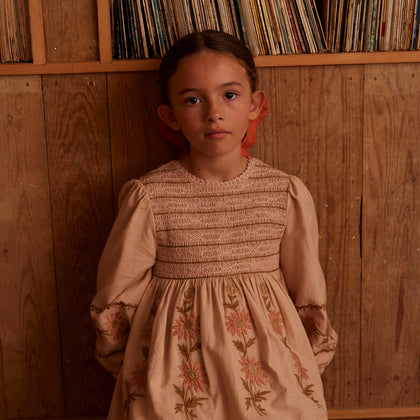 Apolina Penny Smock Dress ~ Pink Beige