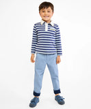 Oso & Me Parker Polo ~ NavyTwin Stripe
