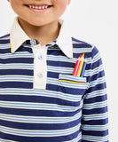 Oso & Me Parker Polo ~ NavyTwin Stripe