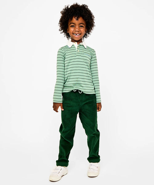 Oso & Me Parker Polo, Sage Fine Stripe