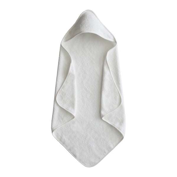 Mushie Organic Cotton Baby Hooded Towel ~ Pearl