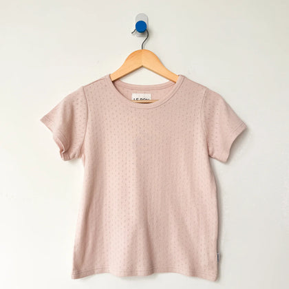 Le Bon Shoppe Pointelle Babe Tee ~ Baby Pink