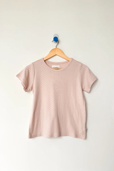 Le Bon Shoppe Pointelle Babe Tee ~ Baby Pink